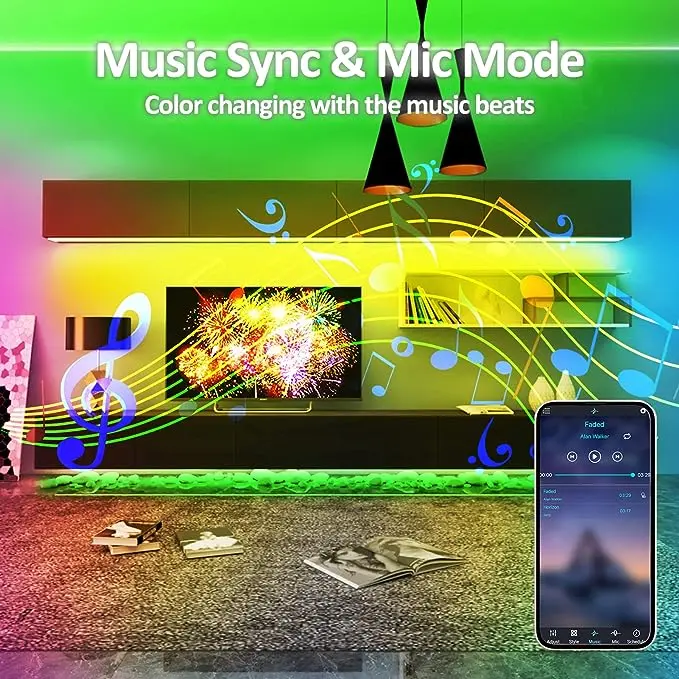 Running RGB LED Strip Light USB (App, Remote, Music, Button) 6.webp