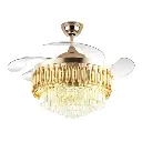 Chandelier Fas with LED Light Remote System ( Gold, 42 Inch, 4 Blade ).webp