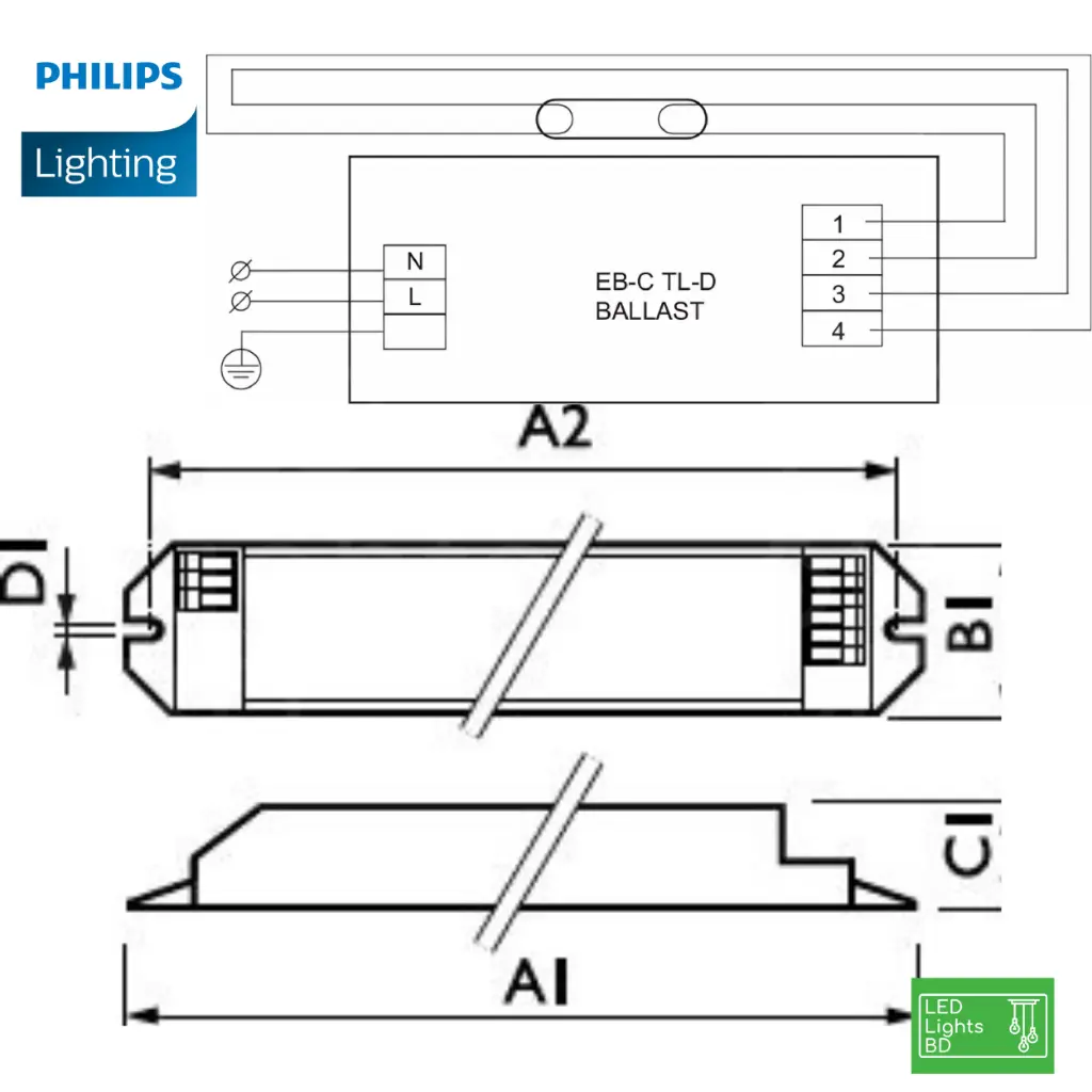 Philips 36W Electronic Ballast EBC136 (1X36W 2X18W) 1.webp