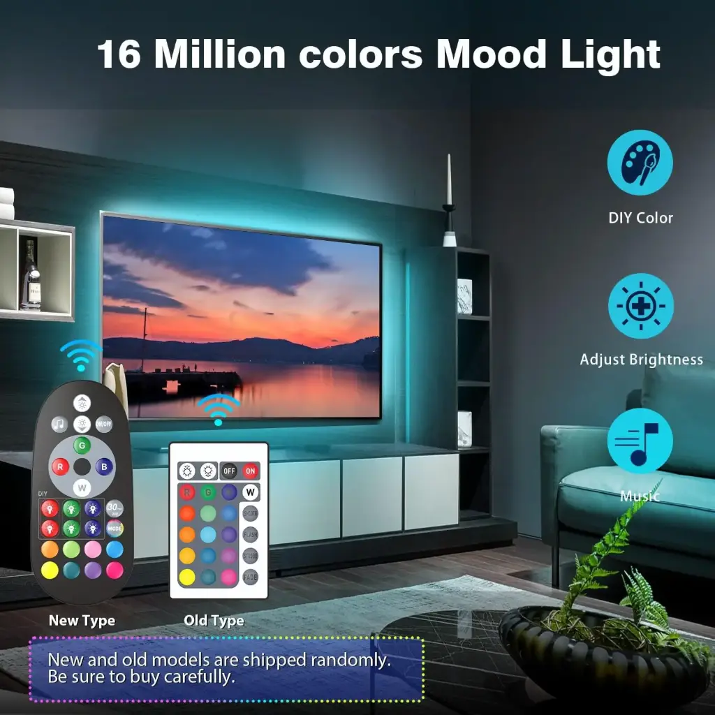 USB Mood Light 5M for TV & Room (App, Remote, Music)
