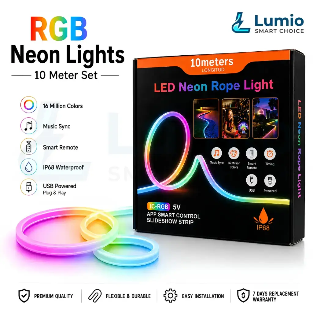 LED Neon Rope Strip Light RGB Plus IC 10 Meter USB 5V