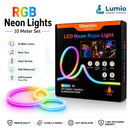 LED Neon Rope Strip Light RGB Plus IC 10 Meter USB 5V